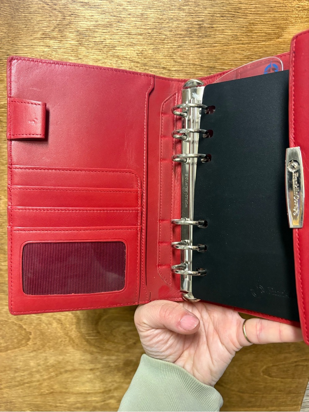 Vintage Franklin Covey Red Leather Pocket Planner & Wallet - Picture 3 of 5